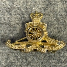 Royal Artillery Beret Cap Badge Gold & Silver, RA British Army Surplus Issue