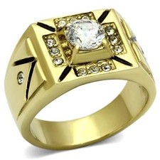 Mens gold ring solitaire