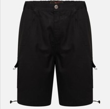 BIG MENS FORGE BLACK  CARGO SHORTS FBS353 2XL to 8XL