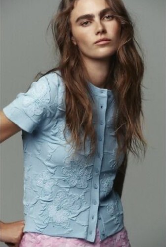 Zara blue floral beaded - blue,