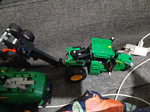 Lego green tractor - lego, vehicle