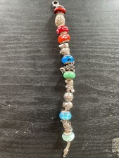 Beautiful Charm Bracelet with Love Themed Beads and Spacers 20cm