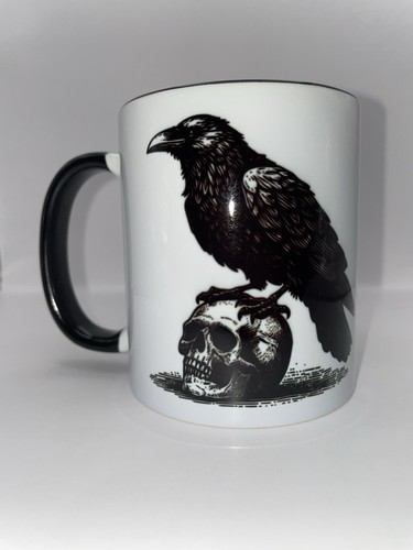 11oz mug crow raven skull - 11oz,