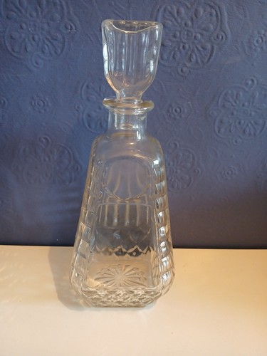 Vintage pressed glass decanter - vintage,