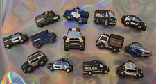 Police Car Themed Shoe Charm Set