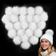 16x Fluffy Faux Fur Pom Pom
