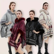 Elegant Plaid Hooded Shawl