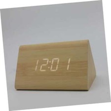 Wood Digital Alarm Table Clock Date Temperature Humidity Display 12 / 24Hours.