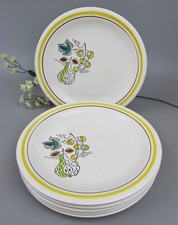 Rorstrand "Granada" Dinner Plates x 6. 1950's vintage set. Yellow. Sweden 9 3/8"