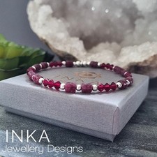 925 Sterling Silver bead Red