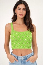 Zara Lime Green Pearl Knit
