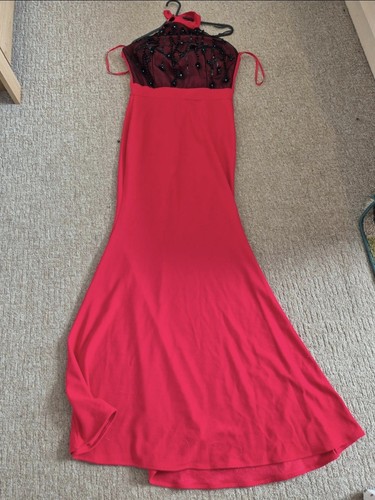 Boohoo red halter beaded - boohoo,