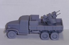 28mm 1/56 3D Resin printed WWII US GMC 353 Deuce & half Quad 0.5 cal HMG AA