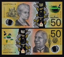 AUSTRALIA: B233a P#W65a 50 Australian Dollars 2018 Polymer Uncirculated Banknote