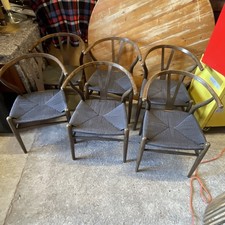 X6 Vintage Rivatti Valentina Wishbone Dining Chairs Brazilian Hans Wegner Style