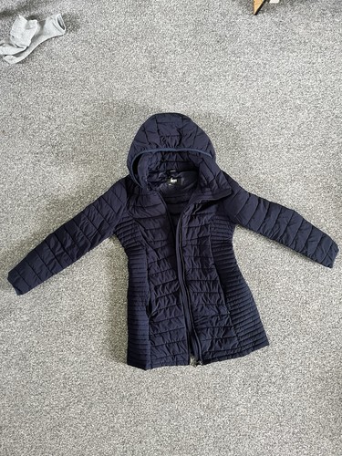 Dkny navy quilted hooded - navy,
