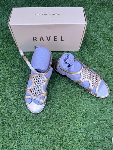 Ravel gold leather - leather, strappy