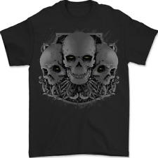 Gothic Skulls Heavy Metal Rock Music Goth Biker Mens T-Shirt 100% Cotton