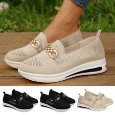 Womens Flat Loafer Trainers Pumps Slip On Casual Ladies Comfort Shoes UK Size3-7