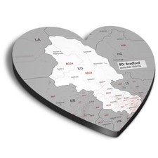 1x Heart Fridge MDF Magnet