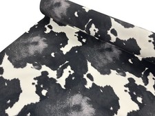 Cow Print Velvet Fabric Upholstery Curtain Heavy Black and White Fur Print