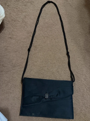 Vintage black satin - vintage, evening