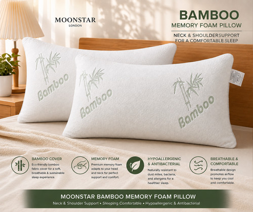 Bamboo memory foam pillow - bamboo,