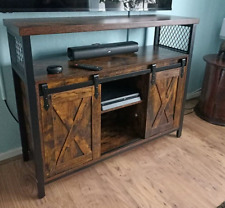 Industrial Storage Sideboard Large Rustic Cabinet Vintage Metal Console Table