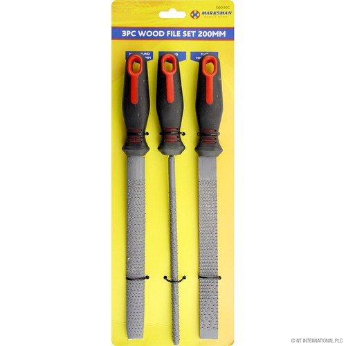 3pc steel wood rasp file - steel, set