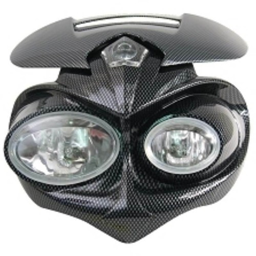Carbon motorcycle headlight - carbon,