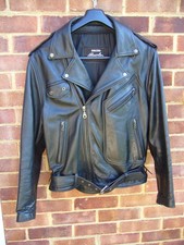 Black Leather Bike Jacket Rocker Biker Punk Bikers Gearbox Highway Patrol