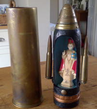 WW1 Trench Art Cut Out Holy Shrine with Brass Shell Case