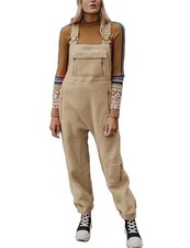 UK Womens Playsuit FLEECE Suspender Pants Jumpsuit Bib Overalls Romper Dungarees