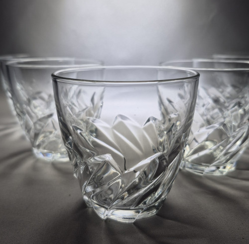 Cut glass whisky tumblers - cut,