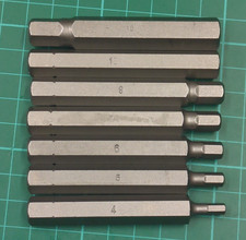 New Set Halfords Advanced Long Reach, 75mm Hex Bits 10mm Shank 4-12mm