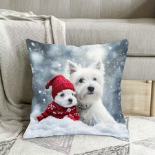 Super Soft Westie Cushion Cover X 2  (45cm x 45CM) 🎄🎁🎅