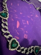 Silver Antique Emerald Ard Deco Necklace Antics 