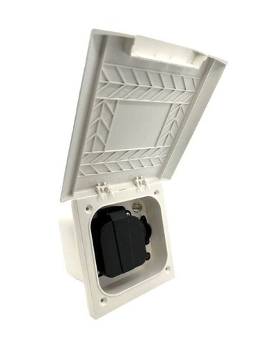 White 230v 12v aerial external - white,