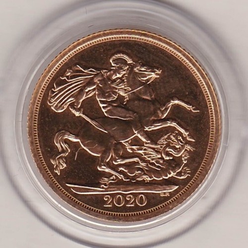 2020 full gold sovereign coin - full,