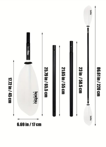 White black kayak paddle 220 - white, 4
