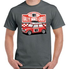 Rallye Monte Carlo T-Shirt Mini Cooper Mens Classic Rally Car Driver Top Racing