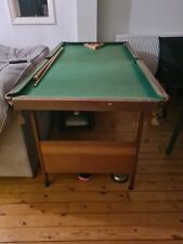 Pool table 6 foot by 3 foot two cues pool/snooker balls included. 