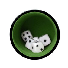 PU Leather Dice Cups With 5