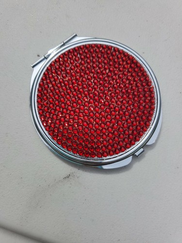 Red crystal makeup compact - red,