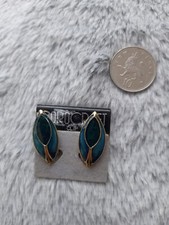 Vintage Gold Tone Green Enamel