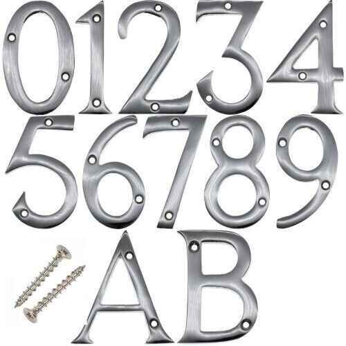 Chrome house door numbers - chrome,