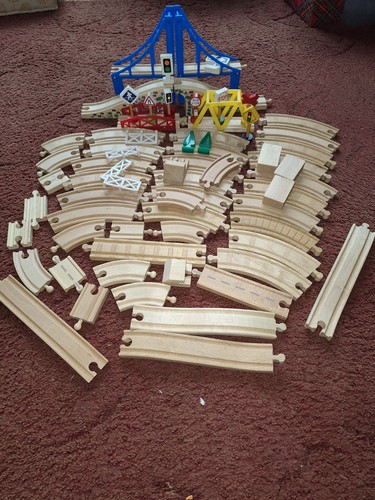 Job lot wooden train - , track