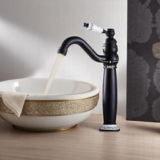 Bathroom Sink Tap Single Handle Hole Vintage Black Bathroom Faucet Swivel Spout