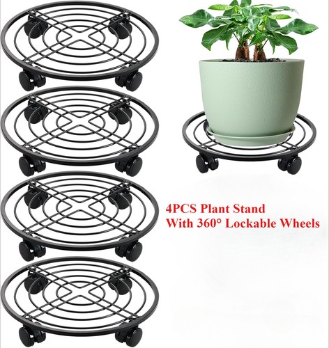 Pot stand metal caddy - 4x,