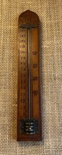Vintage/Antique Wooden Hanging Fahrenheit Thermometer, Blood Heat, Temperate Etc